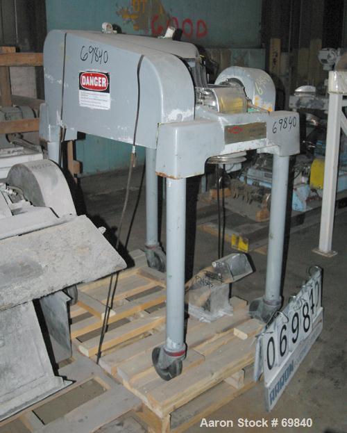 Used Fitzpatrick Fitzmill, Model DASO6, Stainless Steel. (16) Double sided fixed knives, 6" x 11" cutting chamber. Approximately 3/8" diameter screen holes. Gravity feed, 20" wide x 28" long x approx...