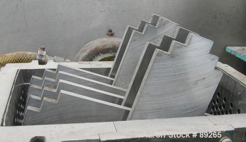USED: Fitzpatrick Fitzmill, model DASO6, 316 stainless steel. (16) double sided fixed 410 stainless steel impact blades, 6" x 11" cutting chamber, 4" diameter x 16" long screw feed with hopper. Drive...