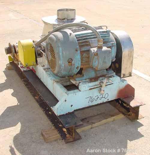Used Fitzpatrick Fitzmill, Model DKAO12, Stainless Steel. (32) Impact/knife swinging blades, 13" x 11" cutting chamber, gravity feed throat, water cooled bearings, bottom. screen. Driven by a 30 hp, ...