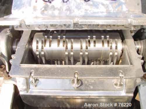 Used Fitzpatrick Fitzmill, Model DKAO12, Stainless Steel. (32) Impact/knife swinging blades, 13" x 11" cutting chamber, gravity feed throat, water cooled bearings, bottom. screen. Driven by a 30 hp, ...