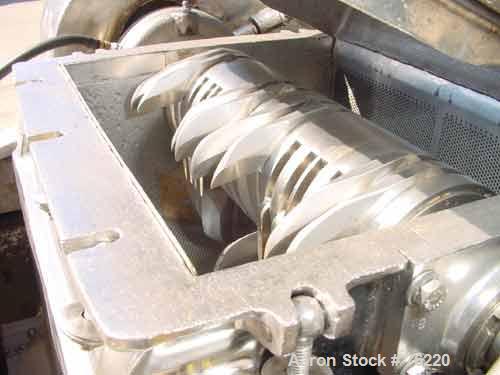 Used Fitzpatrick Fitzmill, Model DKAO12, Stainless Steel. (32) Impact/knife swinging blades, 13" x 11" cutting chamber, gravity feed throat, water cooled bearings, bottom. screen. Driven by a 30 hp, ...