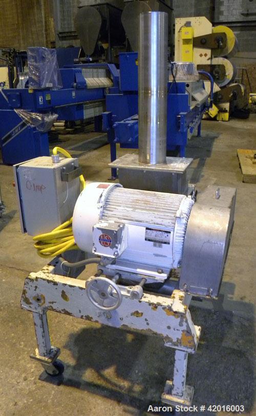 Used Fitzpatrick Fitzmill, model DKAO12, 316 stainless steel. (32) Double knife fixed 410 stainless steel blades, 11" x 13" cutting chamber, 304 stainless steel gravity feed, bottom screen with a 304...