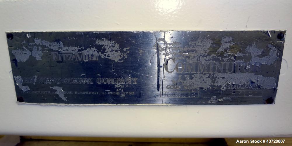 Used Fitzpatrick Fitzmill, Model DKASO12, Stainless Steel. (32) Impact/knife fixed 410/16/20 stainless steel blades, 11" x 13" 316 stainless steel cutting chamber. Missing feed throat and bottom scre...