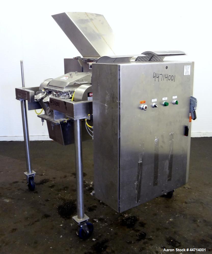 Used Fitzpatrick Fitzmill, Model DKASO12, 316 Stainless Steel. (32) Impact/knife fixed 410 stainless steel blades, 11" x 13" cutting chamber. (2) 4" Diameter x 20" long screw feed with hopper, driven...