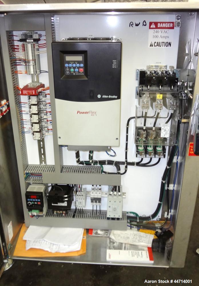 Used Fitzpatrick Fitzmill, Model DKASO12, 316 Stainless Steel. (32) Impact/knife fixed 410 stainless steel blades, 11" x 13" cutting chamber. (2) 4" Diameter x 20" long screw feed with hopper, driven...