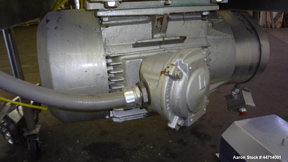 Used Fitzpatrick Fitzmill, Model DKASO12, 316 Stainless Steel. (32) Impact/knife fixed 410 stainless steel blades, 11" x 13" cutting chamber. (2) 4" Diameter x 20" long screw feed with hopper, driven...