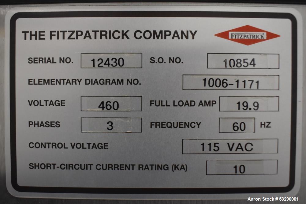 Fitzpatrick DKAS012 Hammer Mill