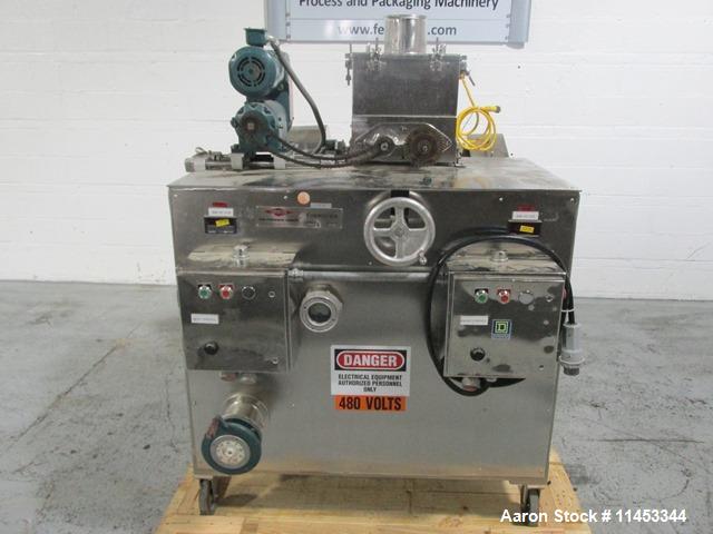 Used- DKASO 12 Fitzmill. Stainless steel construction, reversible chamber with fixed blades, outboard roller bearings, twin ...