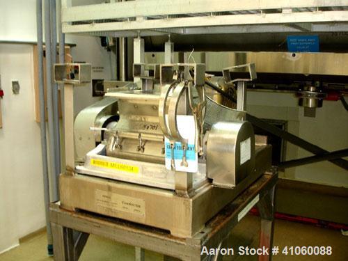 Used Fitzpatrick Fitzmill, Model DKASO 12, stainless steel construction, fixed knives, reversible chamber, gravity feed, 15 hp motor, belt driven, serial #8711.