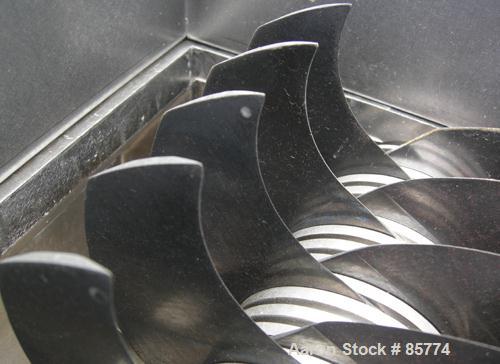 Used Fitzpatrick Fitzmill, Model DKASO12, 304 Stainless Steel. (32) Fixed double hook knife blades, 410 stainless steel. 13" x 11" cutting chamber, modified feed throat. Driven by a 25 HP, 3/60/460 V...