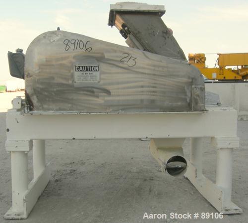 Used Fitzpatrick Fitzmill, Model DKASO12, 316 Stainless Steel. (32) 410 Stainless steel fixed impact blades. 13" x 11" cutting chamber with gravity feed throat and bottom screen. Water cooled bearing...