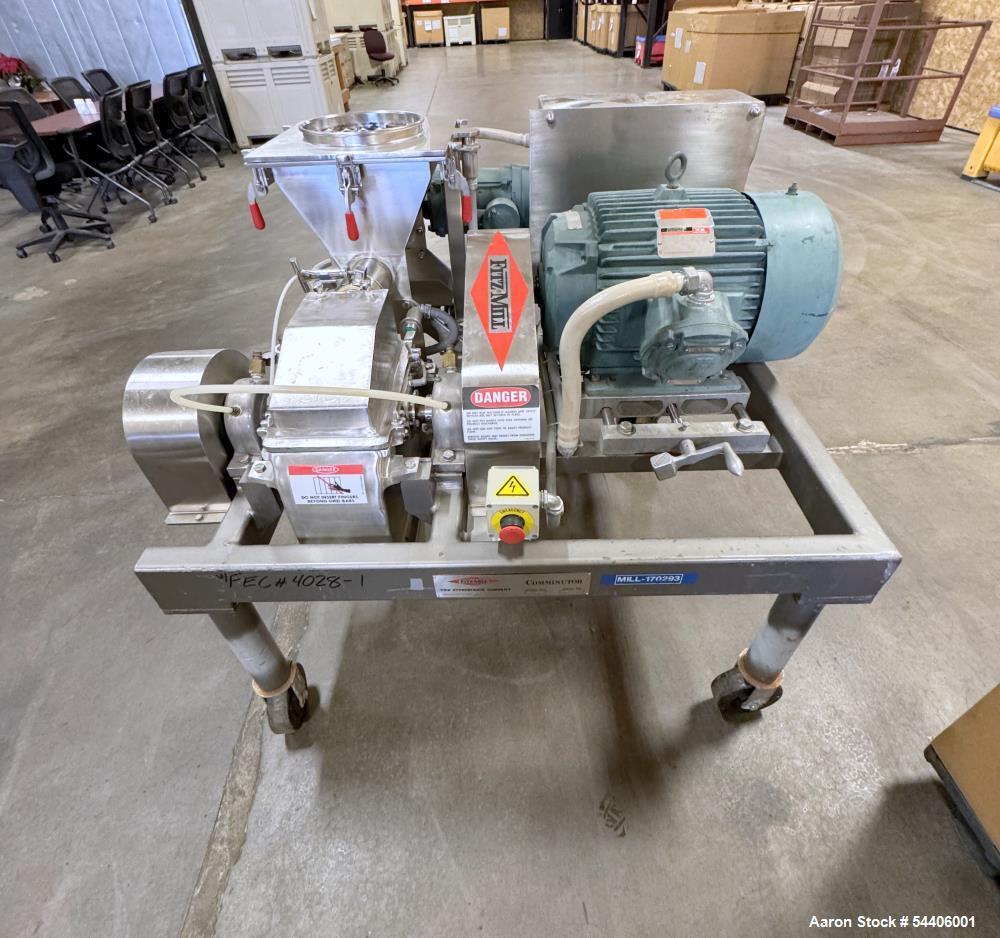 Used Fitzpatrick FitzMill DKASO6 – Stainless Steel Hammer Mill with Screw Feeder & Explosion Proof Motor