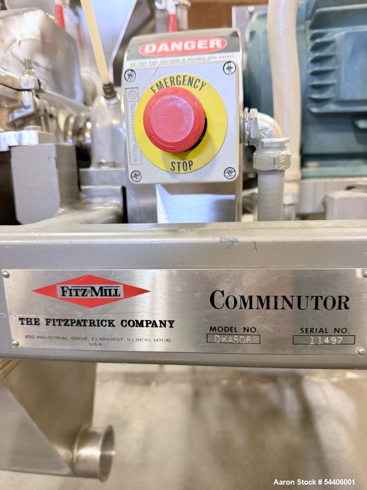 Used Fitzpatrick FitzMill DKASO6 – Stainless Steel Hammer Mill with Screw Feeder & Explosion Proof Motor