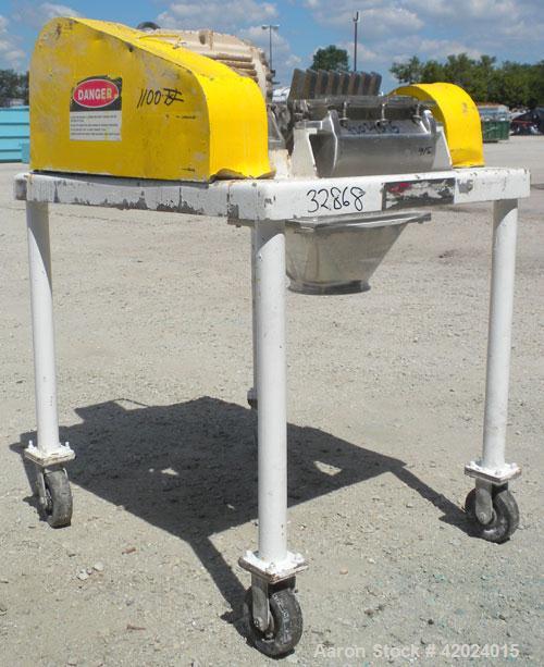 Used Fitzpatrick Fitzmill, Model DKSO12, 316 Stainless Steel. (32) Knife/impact fixed 410/16/20 stainless steel blades, 11" x 13" cutting chamber, bottom screen, missing feed throat. Water cooled bea...