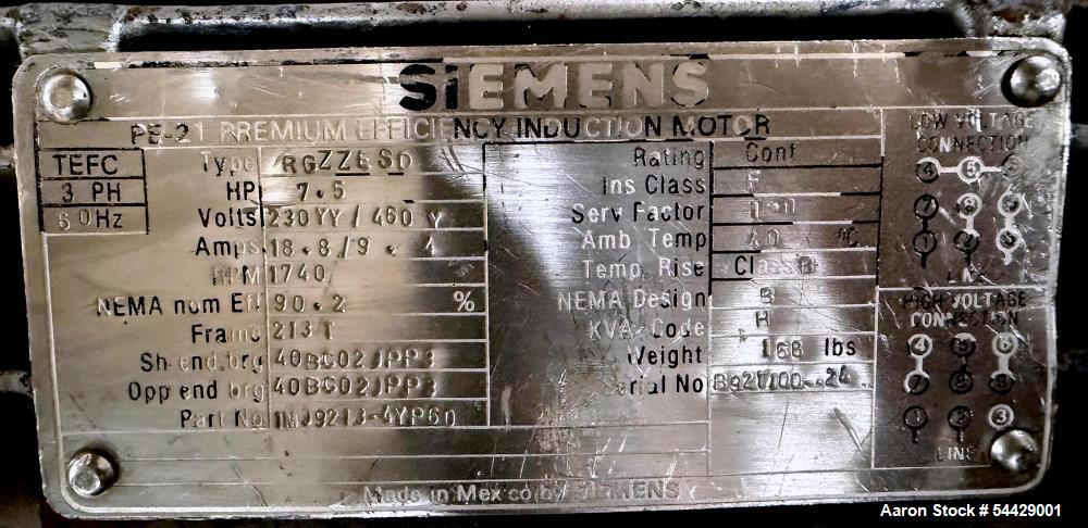 Used Fitzpatrick Fitzmill Model D Hammer Mill on Mobile Frame with 7.5 HP Motor