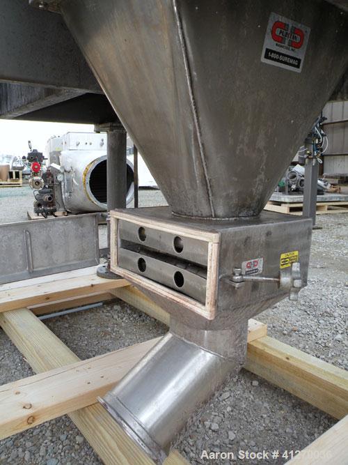 Used Fitzpatrick Fitzmill, Model FASO12, 316 Stainless Steel. (24) Double knife fixed 410 stainless steel blades, 11" x 13" cutting chamber, gravity feed hopper, bottom screen with a  discharge chute...