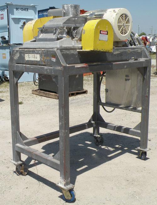 Used Fitzpatrick Fitzmill, Model FASO12, stainless steel. (24) double impact fixed 410 stainless steel blades, 11" x 13", 316 stainless steel cutting chamber, 304 stainless steel gravity feed throat ...