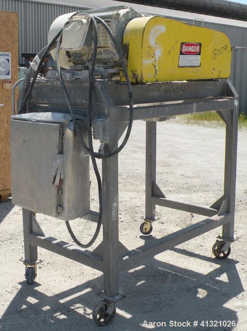 Used Fitzpatrick Fitzmill, Model FASO12, stainless steel. (24) double impact fixed 410 stainless steel blades, 11" x 13", 316 stainless steel cutting chamber, 304 stainless steel gravity feed throat ...
