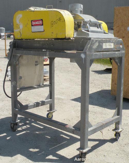 Used Fitzpatrick Fitzmill, Model FASO12, stainless steel. (24) double impact fixed 410 stainless steel blades, 11" x 13", 316 stainless steel cutting chamber, 304 stainless steel gravity feed throat ...