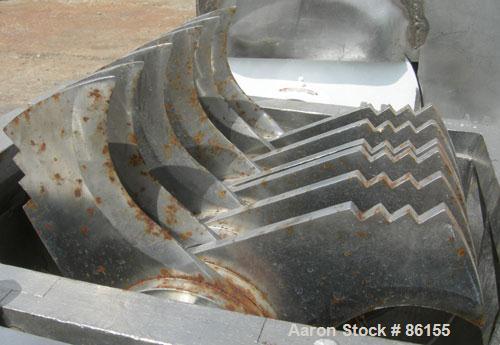Used Fitzpatrick Fitzmill, Model FASO12, Stainless Steel. 24 fixed impact/knife blades. 13" x 11" cutting chamber, no feed throat. Driven by a 30 HP, 3/60/230/460 Volt, 3520 RPM motor. Mounted on a c...