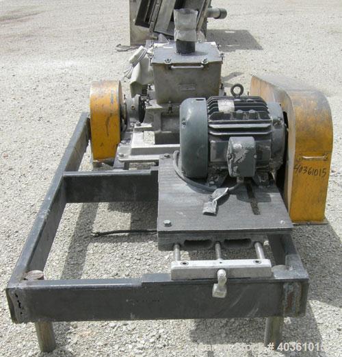 Used Fitzpatrick Fitzmill, Model FASO12, 316 Stainless Steel. (48) 410 Stainless steel fixed double knife blades. 11" x 13" cutting chamber, bottom screen. Gravity fed feed throat. Driven by a 15 hp,...