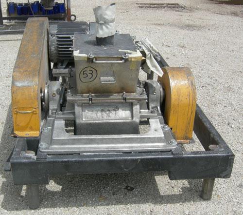 Used Fitzpatrick Fitzmill, Model FASO12, 316 Stainless Steel. (48) 410 Stainless steel fixed double knife blades. 11" x 13" cutting chamber, bottom screen. Gravity fed feed throat. Driven by a 15 hp,...