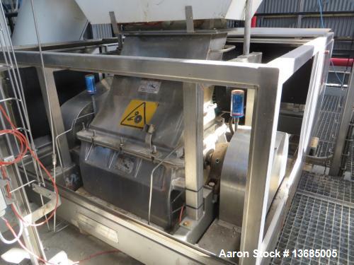 Used Fitzpatrick SPV-FASO20-SSB Mill. 316 stainless steel on product contact parts with stainless steel 304 on base plate. (48) cutting knives. maximum cutting speed 3000 rpm. Feed opening width 20" ...
