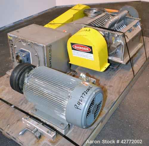 Used Fitzpatrick Fitzmill, Model FASO20, 316 Stainless Steel. (48) Knife/Impcat fixed 410/16/20 stainless steel blades, 15" x 20" cutting chamber, gravity feed hopper with a side mounted tubular 304 ...