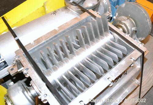 Used Fitzpatrick Fitzmill, Model FASO20, 316 Stainless Steel. (48) Knife/Impcat fixed 410/16/20 stainless steel blades, 15" x 20" cutting chamber, gravity feed hopper with a side mounted tubular 304 ...