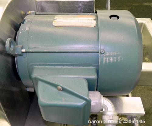 Used Fitzpatrick Homoloid Mill, Model JT, 316 Stainless Steel. 7-1/2'' Diameter x 2'' deep chamber, (12) 410/16/20 stainless steel swinging impact/knife blades. Bottom screen. Top 304 stainless steel...