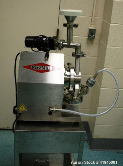 Used Fitzpatrick Laboratory Fitzmill, Model L1A, stainless steel. (8) Impct/knife fixed blades, round cutting chamber, 1/30 hp DC feeder design. Can process samples from 5 grams. Variable speed rotor...