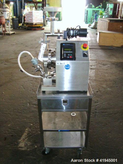Used Fitzpatrick Laboratory Fitzmill, Model L1A, stainless steel. (8) Impct/knife fixed blades, round cutting chamber, 1/30 hp DC feeder design. Can process samples from 5 grams. Variable speed rotor...