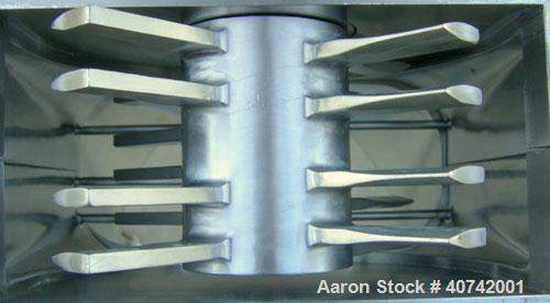 Used Fitzpatrick Fitzmill, model M5A, 316 stainless steel. (16) impact/knife blades. 4 1/2" x 8 3/4" cutting chamber. Gravity feed throat with pan. Driven by a 3 hp, 3/60/230/460 volt, 1760 rpm motor...