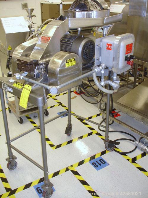 Used Fitzpatrick Fitzmill, Model M5, Stainless Steel. Reversible chamber, fixed blades, pan feed with 3 hp, 230/460 volt XP motor, serial# 1823. AS IS WHERE IS, LOADING & REMOVAL FEES EXTRA, COST TO ...