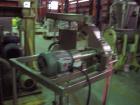 Used Fitzpatrick Fitzmill, modelD6A, stainless steel. Pan feed, fixed blades. Driven by a 5 hp, 230/460 volt motor. Mounted on a stainless steel base with casters.