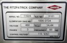 Used Fitzpatrick Fitzmill, Model D6A. 316 Stainless steel product contact surfaces, 304 stainless steel non product contact surfaces, cantilevered design, mirror internal finish, fixed blades with 7....