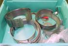 Used Fitzpatrick Homoloid Mill, Model JT, 316 Stainless Steel. 7-1/2'' Diameter x 2'' deep chamber, (12) 410/16/20 stainless steel swinging impact/knife blades. Bottom screen. Top 304 stainless steel...