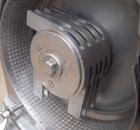 Used Fitzpatrick Homoloid Mill, Model JT, 304 stainless steel. 8'' diameter x 2'' deep chamber, (12) 410 stainless steel swinging double impact blades, bottom screen. Top feed, no pan. Driven by a 5 ...