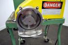 Used Fitzpatrick Homoloid Mill, Model JT, 316 Stainless Steel. 8” Diameter x 2” deep chamber, (11) 410/16/20 Stainless steel swinging impact/knife blades, bottom screen. 304 Strainless steel top feed...