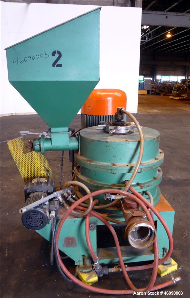 Used Fluid Energy Classifying Mill, Carbon Steel. Approximate 18" diameter radial wheel, 17" diameter x 5" deep jacketed chamber, 16" diameter manually adjustable gap rotor. Includes a top load feed ...