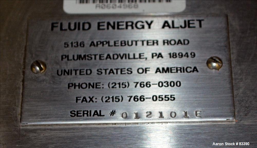 Used Stainless Steel Fluid Energy Aljet Mill
