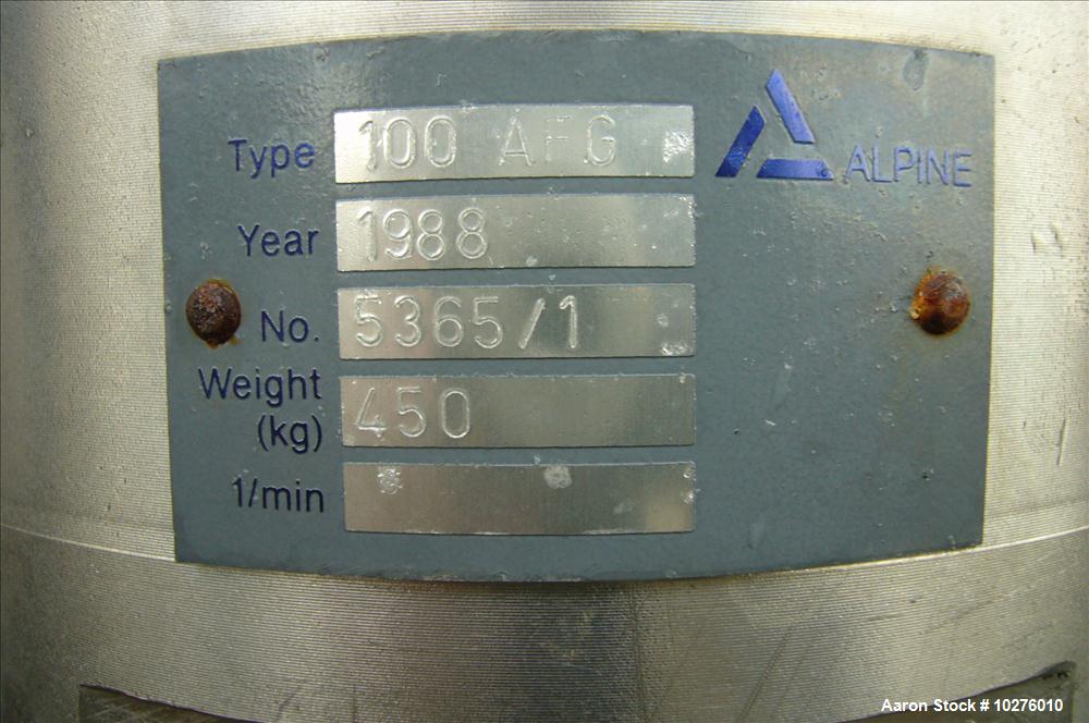 Used Alpine Flexible R & D/Lab Jet Mill System, Type 100AFG