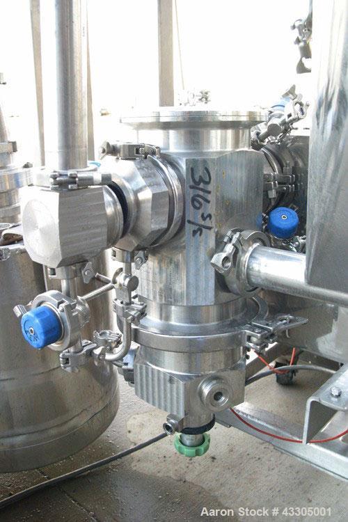 Used Alpine Bed Opposed Jet Mill, Model 140AFG.  316 Stainless steel, 10.7 liter jacketed chamber rated 2.3 bar at 123 deg C (33 psi at 253 deg F).  (1) Horizontal design classifying wheel driven by ...