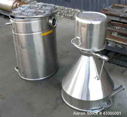 Used Alpine Bed Opposed Jet Mill, Model 140AFG.  316 Stainless steel, 10.7 liter jacketed chamber rated 2.3 bar at 123 deg C (33 psi at 253 deg F).  (1) Horizontal design classifying wheel driven by ...