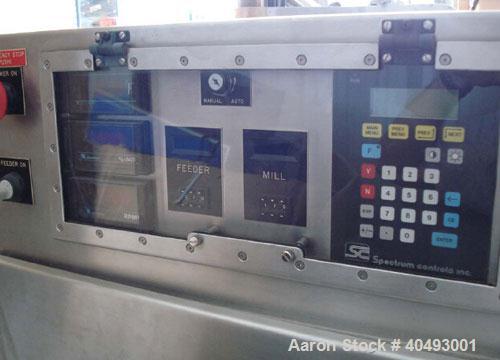 Used Fluid Air Mill production scale powder mill, model 007. Speed 500-7200 rpm, finished particle size mesh (micron) 10-400 (2000-27), throughput lbs(kg)/hour 2205 (1000), approximate weight 1,000 l...