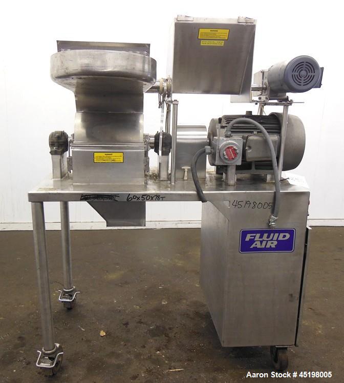 Used- Stainless Steel Fluid Air Impact/Screening Mill, Model 014