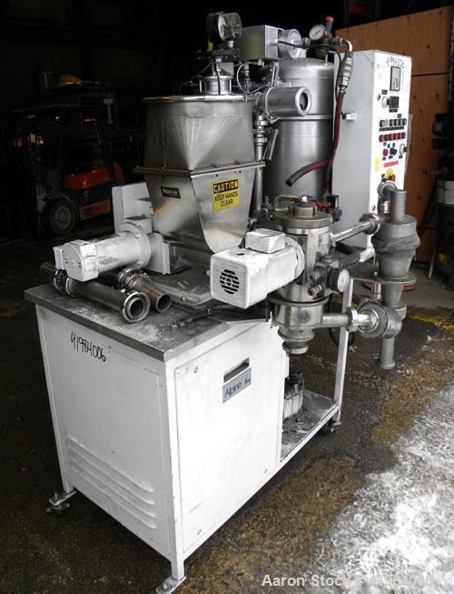 Used Alpine Fluidized Bed Opposed Jet Mill System, type 100AFG, 321 stainless steel, consisting of: (1) Alpine jet mill, model 100AFG, throughput rate approximately 1 to 25 kg/hr. Includes a classify...