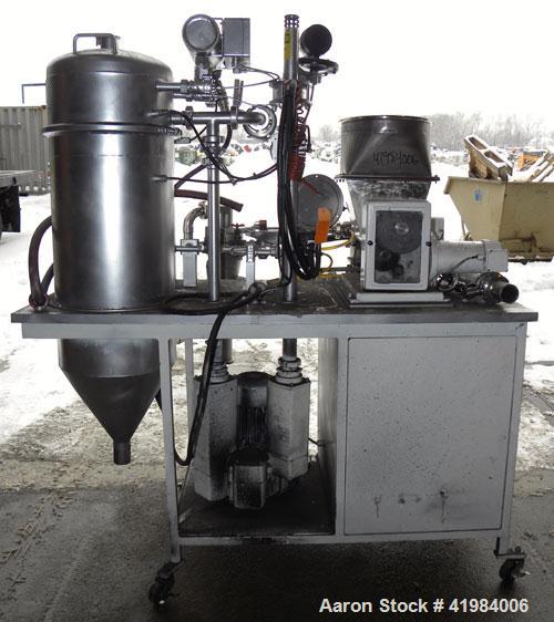 Used Alpine Fluidized Bed Opposed Jet Mill System, type 100AFG, 321 stainless steel, consisting of: (1) Alpine jet mill, model 100AFG, throughput rate approximately 1 to 25 kg/hr. Includes a classify...
