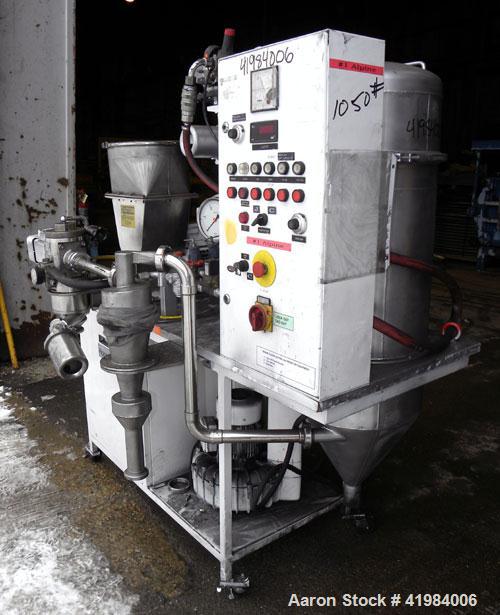Used Alpine Fluidized Bed Opposed Jet Mill System, type 100AFG, 321 stainless steel, consisting of: (1) Alpine jet mill, model 100AFG, throughput rate approximately 1 to 25 kg/hr. Includes a classify...
