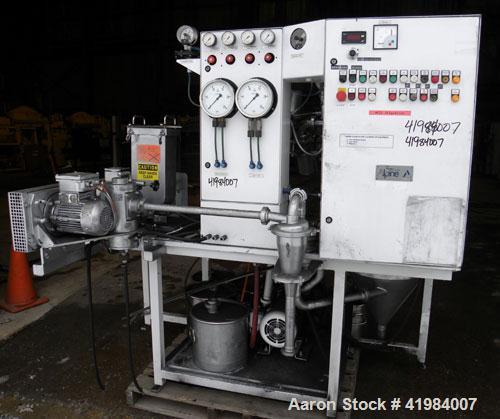 Used Alpine Fluidized Bed Opposed Jet Mill System, type 100AFG, 321 stainless steel, consisting of: (1) Alpine jet mill, model 100AFG, throughput rate approximately 1 to 25 kg/hr. Includes a classify...